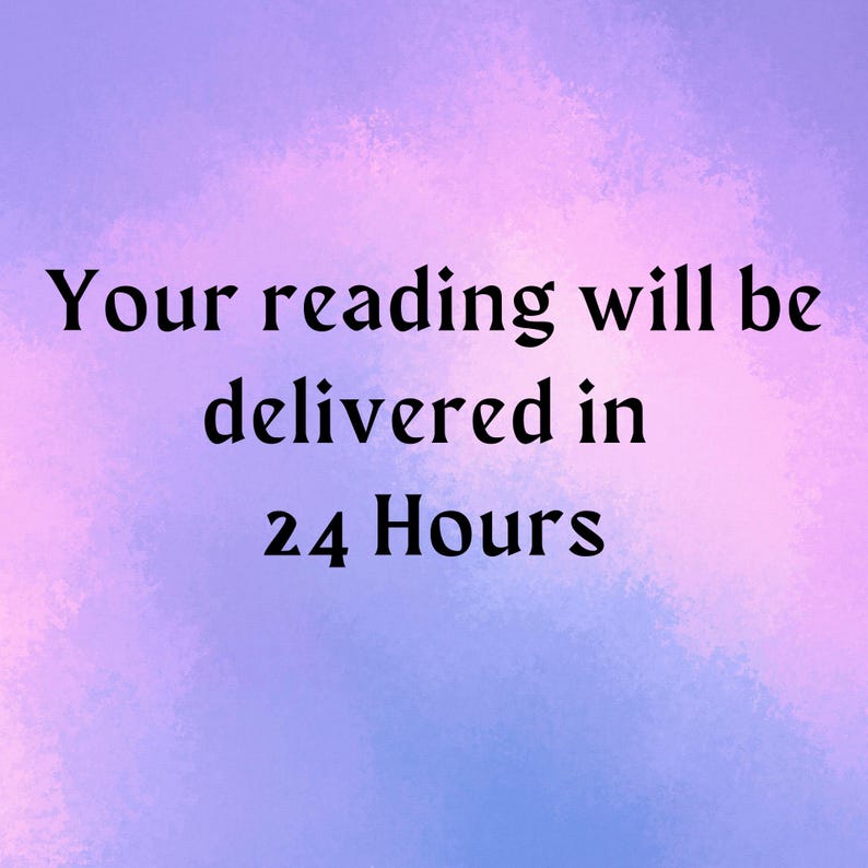 May include: Purple and pink gradient background with the text "Your reading will be delivered in 24 Hours."