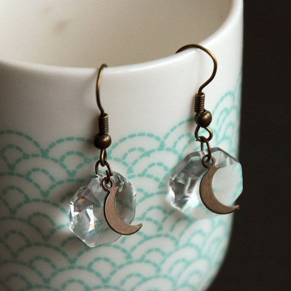 Boucles d'oreille astre #3 : lune moon