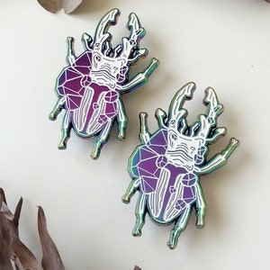 Crystal beetle pin