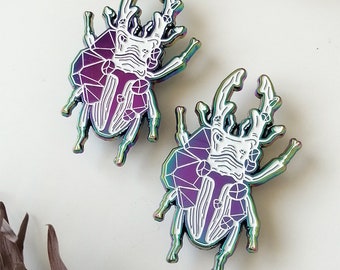 Crystal beetle pin