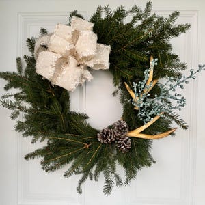 Luxury Antler Wreath-Lodge Wreath-Cabin Wreath-Hunters Wreath-Deer Antler Wreath-Christmas Wreath-Winter Wreath-Holiday Wreath