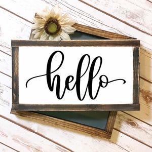 HELLO Wall Sign, Wall Sign, Family, Family Sign, Home Decor, Wall Hanging, Counter Sign, Decor, Sign, Family Sayings, Sayings, Welcome Sign