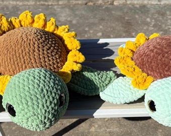 Crochet Stuffed Sunflower Turtle