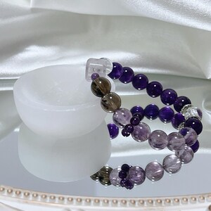 Natural Amethyst Bracelet 10mm | Purple Crystal Beads | Healing Stone Jewelry, Spiritual Gemstone Gift for Her/Him image 3
