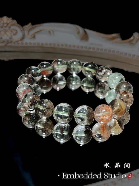 Natural Four Seasons Phantom Quartz Bracelet 7A Garden Quartz