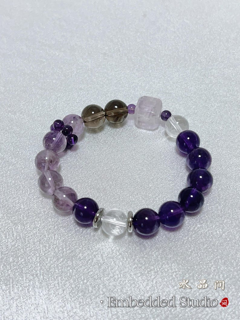 Natural Amethyst Bracelet 10mm | Purple Crystal Beads | Healing Stone Jewelry, Spiritual Gemstone Gift for Her/Him image 8