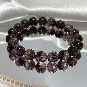 Purple Super Seven Bracelet – High-Grade Melody Stone Crystal, 10-11mm | Healing Energy Spiritual Jewelry Gift for Her