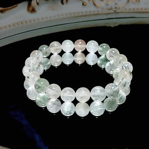Multi-color Rutilated Quartz Bracelet | 8mm Rabbit Hair Crystal Beads | Gentle Healing Energy Gift | One of a Kind Crystal Jewelry