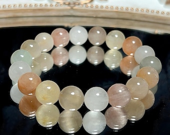Natural Rabbit Hair Quartz Bracelet 12mm 8A Grade | Multi-Color Crystal Beads | Healing Energy Jewelry Gift for Her