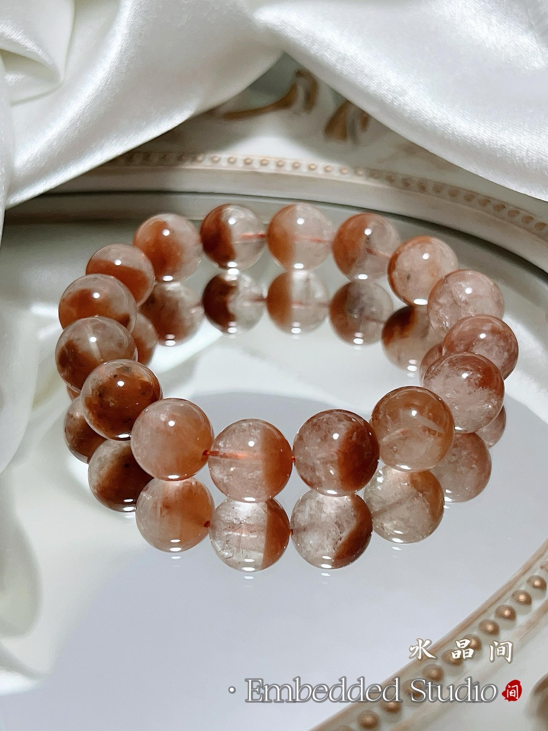 Red Rabbit Hair Quartz Bracelet | Natural Rutilated Quartz Crystal ...
