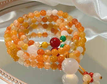 Ultra high-grade 6mm Golden Silk Agate Bracelet Ston attracts wealth, success, and positivity handmade bracelets gift for him and her