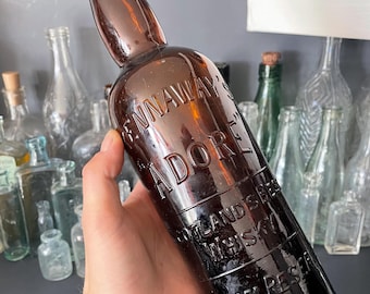 Vintage Antique Amber Kennaway’s Adore Whiskey Scotland Exeter Devon Bottle