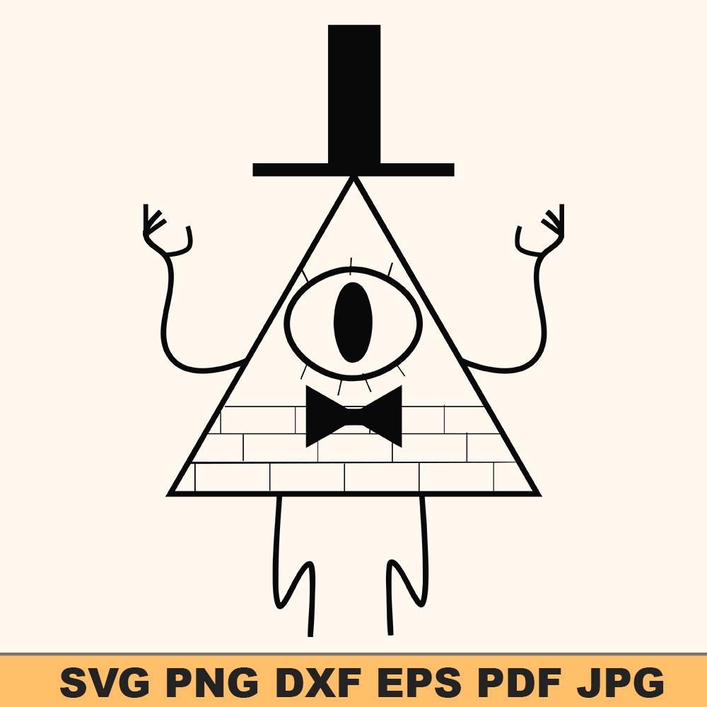 Bill Triangle Bill Cipher Svg | Gravity Falls Svg Design | Triangle Eye Svg Cut File ...