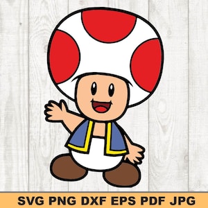 Mario Toad SVG DXF PNG Archivo digital Archivo de corte Clipart