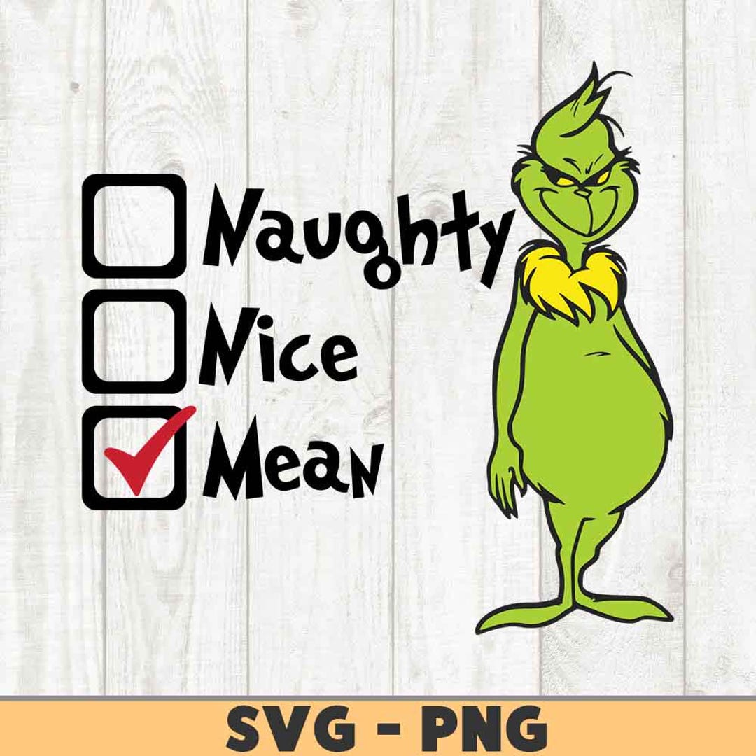 Naught Nice Mean SVG DXF PNG Digital File Cut File Clipart - Etsy