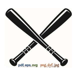 Basebollträ Svg, korsade basebollträ Svg, sport Svg klippfil, basebollsilhuett Svg, laganda Svg, basebollspelare Svg