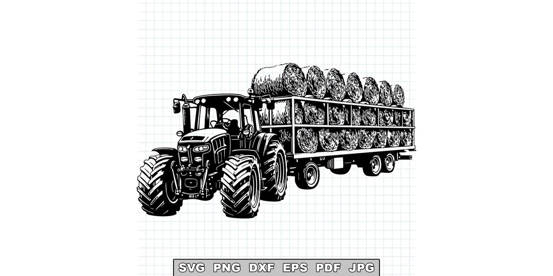 Tractor Hay Bales SVG Cut File (digital Download) - Etsy