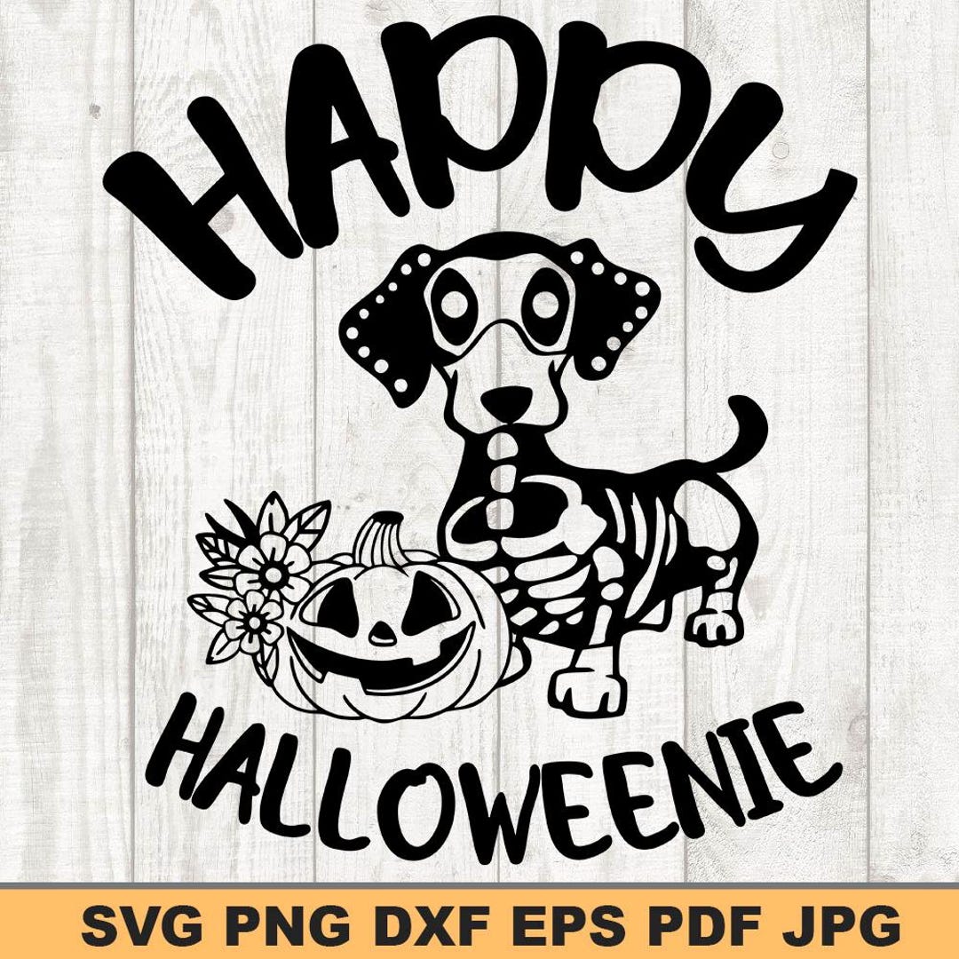 Happy Halloweenie Svg | Cute Halloween Dog Svg Design | Funny Halloween ...
