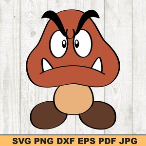 Puede incluir: Una ilustración de dibujos animados de un personaje de hongo rojo y marrón con una cara fruncida y dientes afilados. El personaje tiene una ceja negra gruesa y un ojo blanco con una pupila negra.