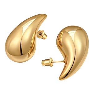 Teardrop Earrings, 14K Solid Gold Teardrop Earrings, 14K Minimalist Gold Earrings, Solid Gold, 14K Yellow Gold, Jewellery, Gift for Them