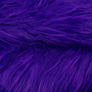 Purple Long Pile Faux Fake Fur - Royal Purple