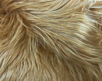 Pelliccia sintetica a pelo lungo biondo - Biondo chiaro/Beige