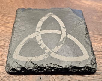 Triquetra slate coaster, Triqueta, Trinity Knot, Celtic Knot, Triangle Knot, Irish Knot, Trinity Knot,