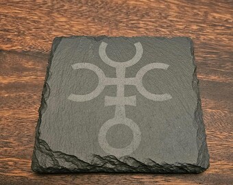 Title: Hekate Coaster, Goddess of Magic, Witches, Wayside Cross, Trivia, Queen of the Night, Hekate, Wicca, Esotericism, Mysticism