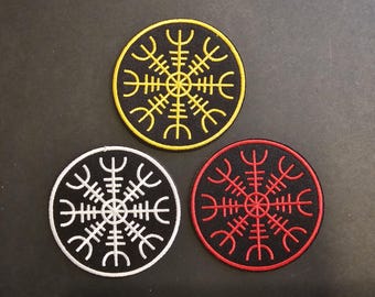 Aegishjalmr Patch Viking Helm of Awe | Nordic Protection Patch | Ægishjálmr Rune | Viking Protection Symbol | Protection Symbol