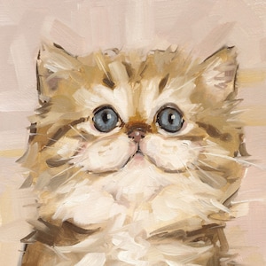 Chaton - chat peignant un portrait à l'huile original de l'artiste britannique j Payne