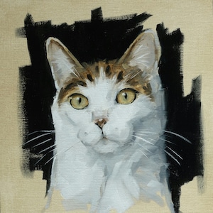 Dipinto a olio originale unico nel suo genere di un gatto del ritrattista britannico j Payne