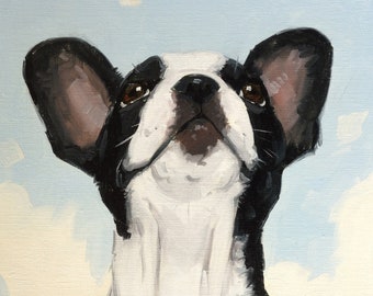 French bulldog Original oil painting - pet portrait by UK artist j Payne