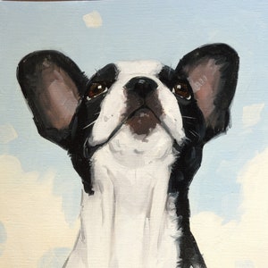 Bulldog francese Dipinto ad olio originale - ritratto di animale domestico dell'artista britannico j Payne