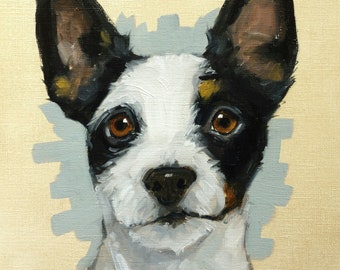 Original oil painting - pet portrait of a Jack Russell dog  by UK artist j Payne