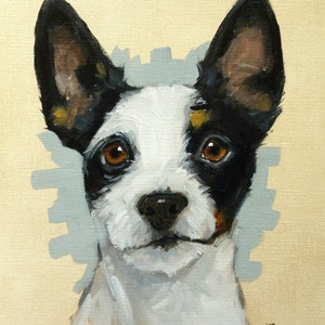 Dipinto a olio originale - ritratto di un cane Jack Russell dell'artista britannico j Payne