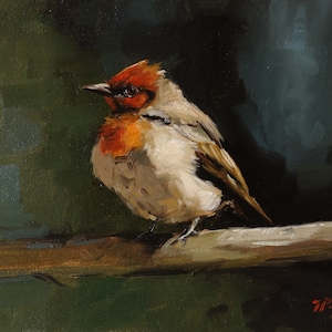 Bird portrait Original oil painting by UK artist j payne image 1