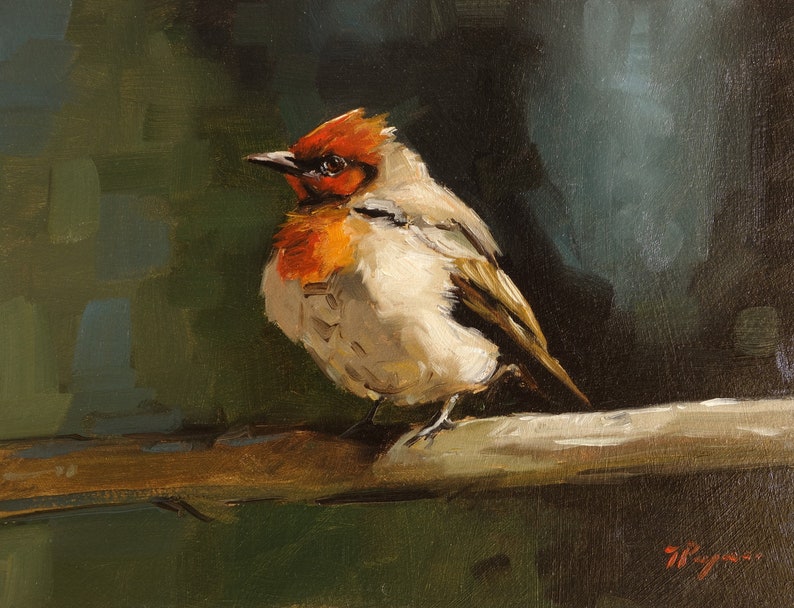 Bird portrait Original oil painting by UK artist j payne image 2