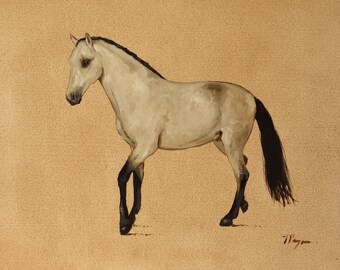 Horse portrait original oil painting by UK artist j payne