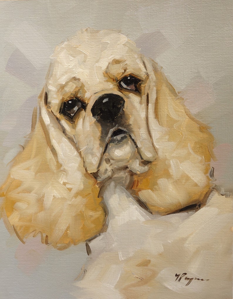American cocker spaniel dog original oil painting pet portrait by UK artist j Payne image 2