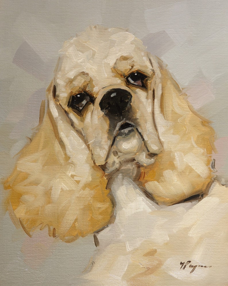 American cocker spaniel dog original oil painting pet portrait by UK artist j Payne image 1