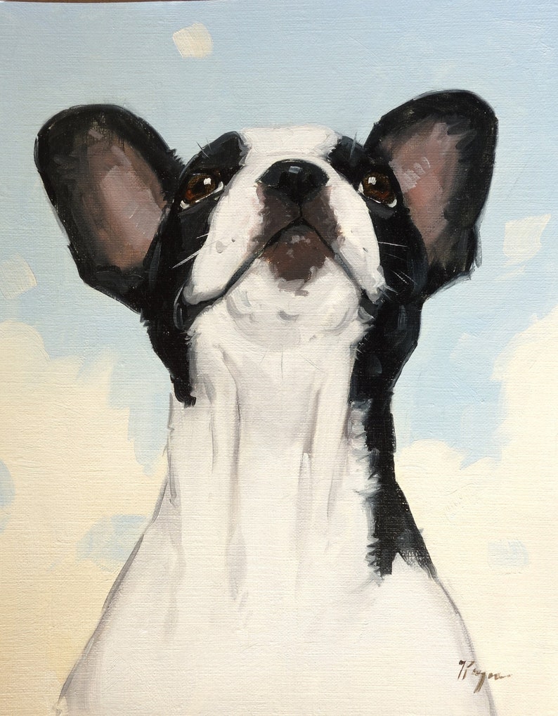 French bulldog Original oil painting pet portrait by UK artist j Payne image 1
