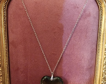 Custom made green heart necklace