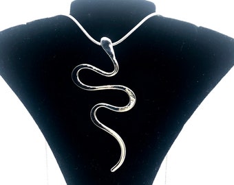 Sterling silver snake necklace. Elegant design. Silver snake chain. Handmade