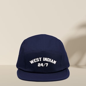 West Indian 24/7 Five Panel Cap Embroidered Hat, Caribbean Culture Hat, West Indian Heritage Hat, West Indian Hat, Caribbean Hat