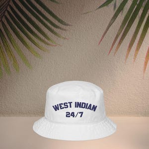 West Indian 24/7 Embroidered Bucket Hat, West Indian Heritage Hat, West Indian Culture Hat, Caribbean Heritage Hat, Caribbean Culture Hat