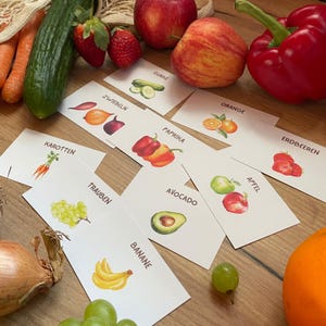 Cartes d'apprentissage des achats pour enfants 50 pièces motifs alimentaires Montessori vie de famille apprentissage ludique liste de courses cadeau inscription scolaire