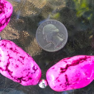 Necklace Pink Dyed Magnesite Nuggets Chunky Bright image 5