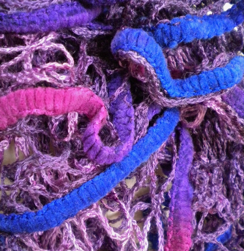 Scarf Purple Fuchsia Ruffles Yarn Bee Chrysalis Velvet - Etsy