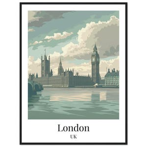 Londres, Reino Unido – Cartaz de Cidade Moderna | Impressão de Viagem Ilustrada | Arte de Parede Urbana da Série “Cidades do Mundo”