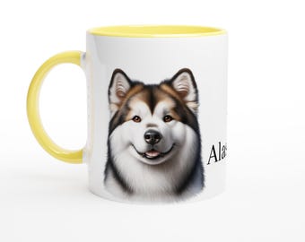 Alaskan Malamute Dog Mug - Personalized Gift for Dog Lovers - Ceramic Coffee Cup